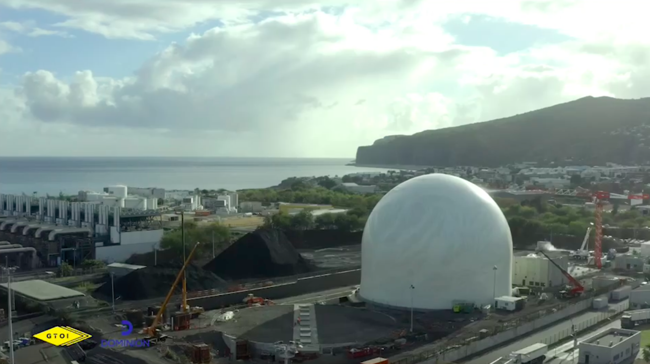 travaux dome de stockage biomasse la réunion