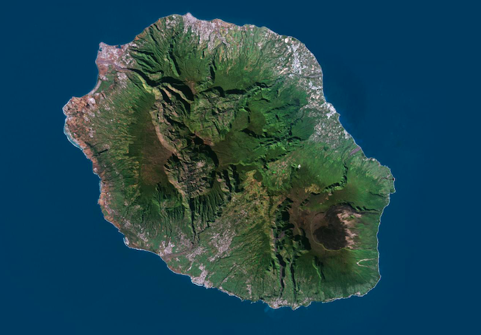 carte aérienne de l'ile de la Réunion